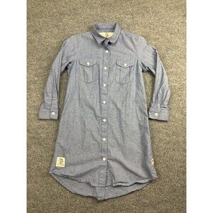 Icelantic Shirt Dress Women's S Blue Chambray Long Sleeve Button Up Tunic USA